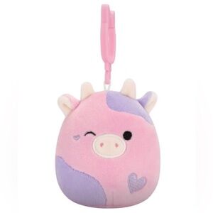 Squishmallow 3.5 Inch Patty the Cow with Heart Valentine Plush Clip #1